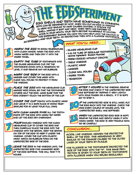 EggSperiment Activity Sheet - Pediatric Dentist in Janesville, WI