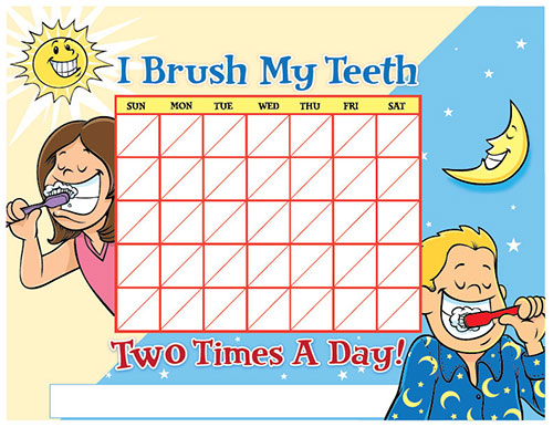 Color Brushing Chart for Children - Pediatric Dentist in Janesville, WI