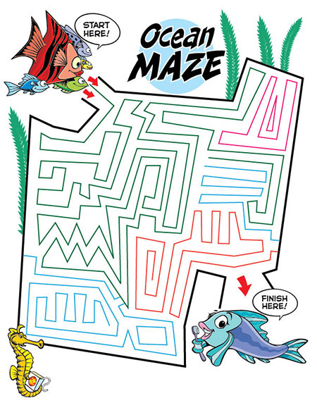 Ocean Maze Activity Sheet - Pediatric Dentist in Janesville, WI